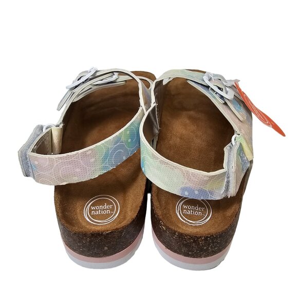 Girls Platform Comfort Cork Adjustable Sandals Size 4 & 5 Classic Dual Strap - Picture 10 of 10
